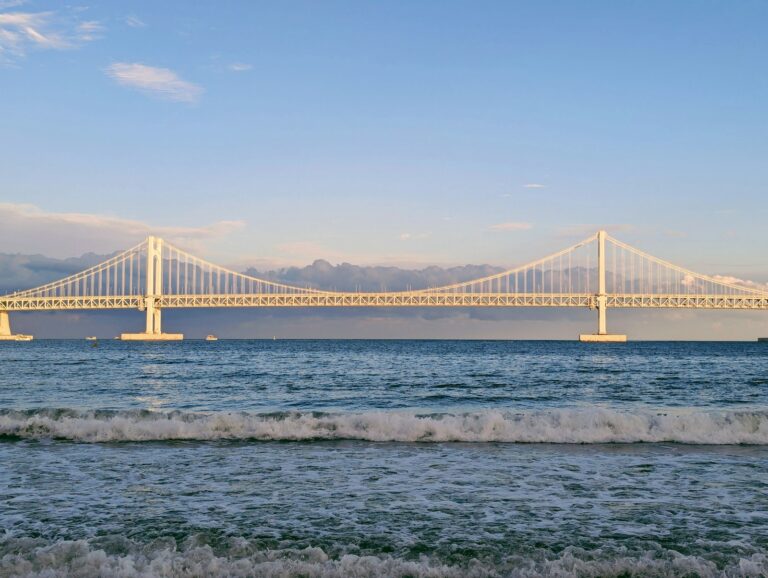 Gwangan Bridge Gwangan Bridge spanning the sea in warm evening light, Busan.